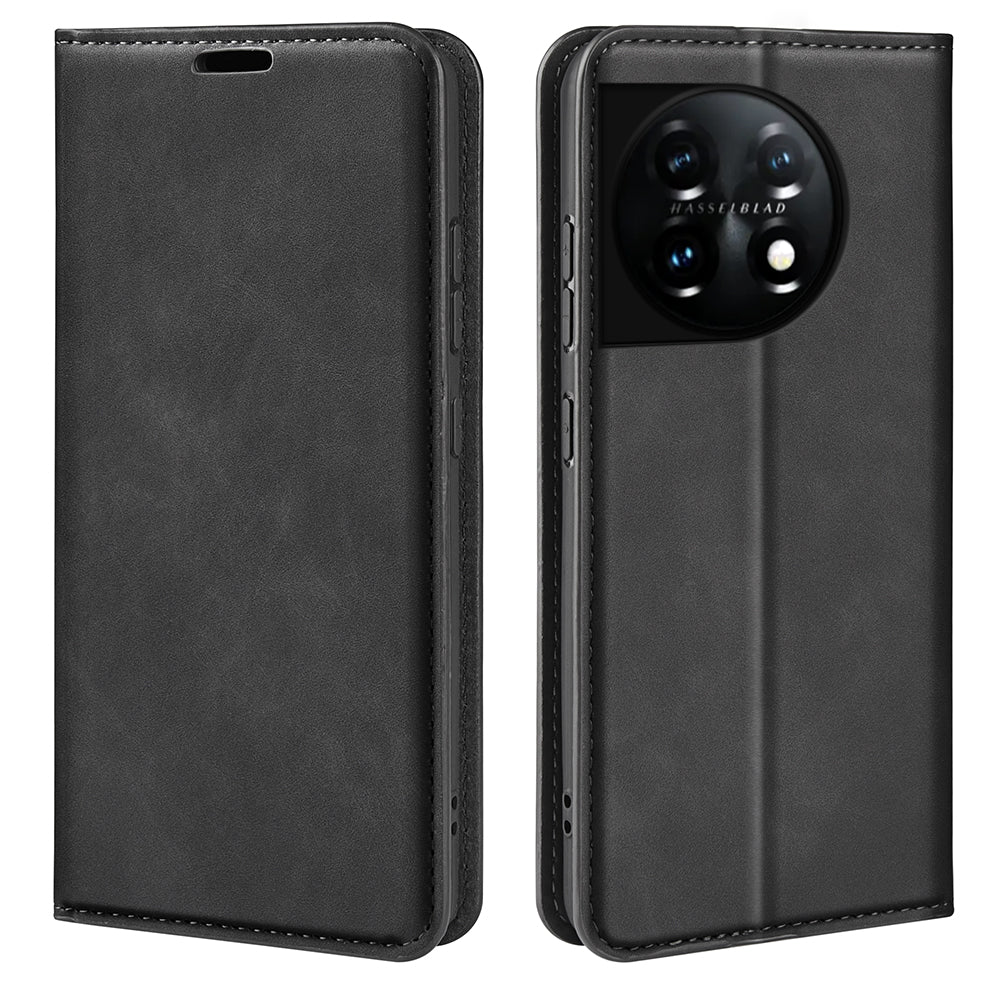 For OnePlus 11 5G Skin-touch Feeling Magnetic Auto-absorbed Wallet Case Fully Wrapped PU Leather Stand Flip Phone Cover For OnePlus 11 5G Skin-touch Feeling Magnetic Auto-absorbed Wallet Case Fully Wrapped PU Leather Stand Flip Phone Cover